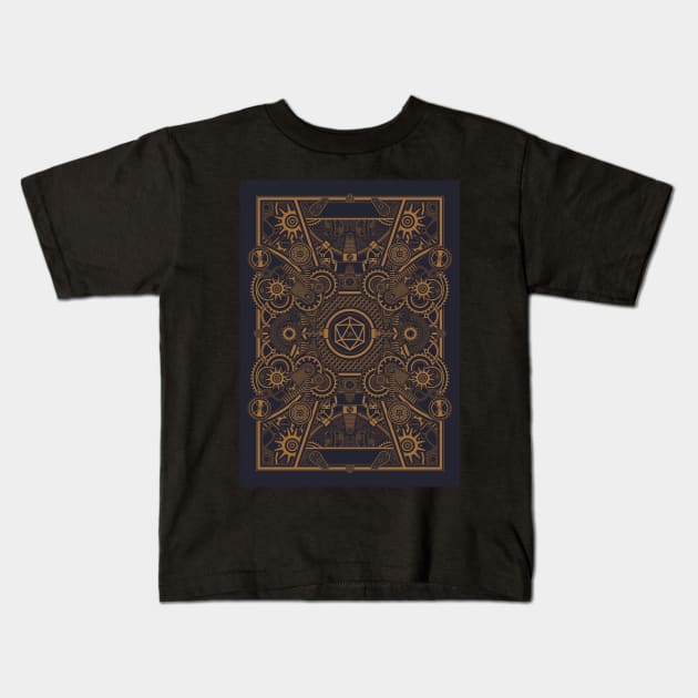 Polyhedral D20 Dice Critical Hit Steampunk Kids T-Shirt by pixeptional